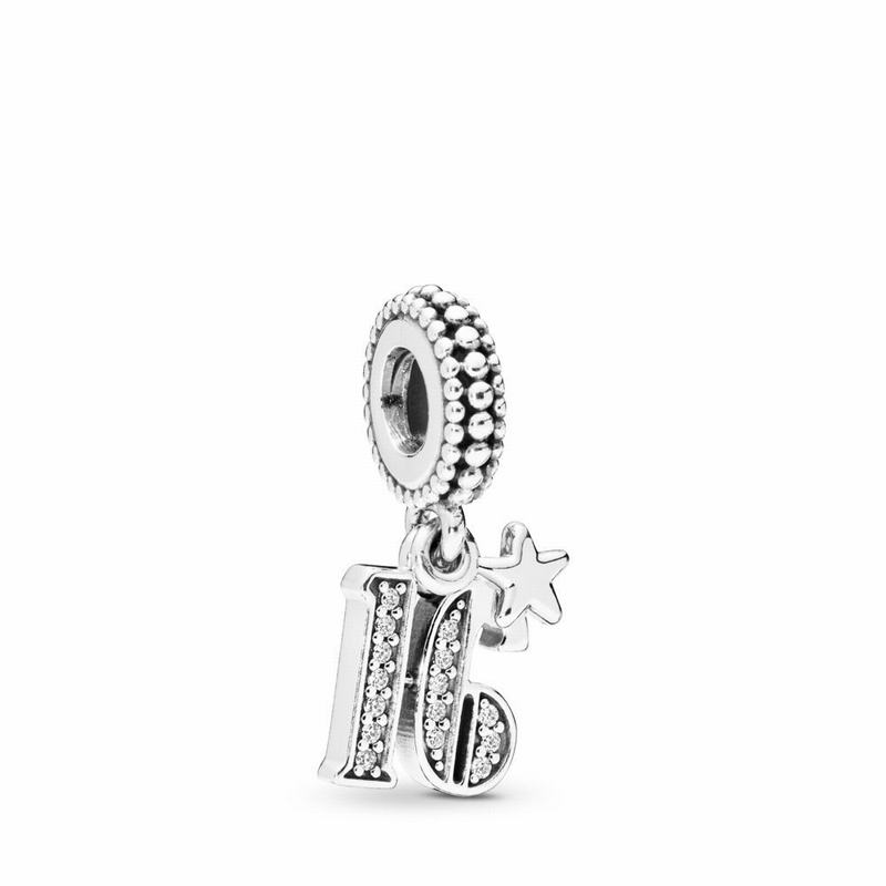 Pandora 16 Dangle Charm Ireland - Sterling Silver/Cubic Zirconia - 193052NJK